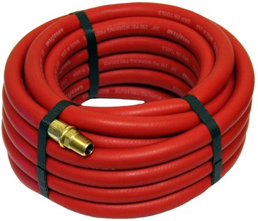 1/2 x 50' Red Rubber Air Hose -300 PSI Working Pressure- (National PIPE Tapered)