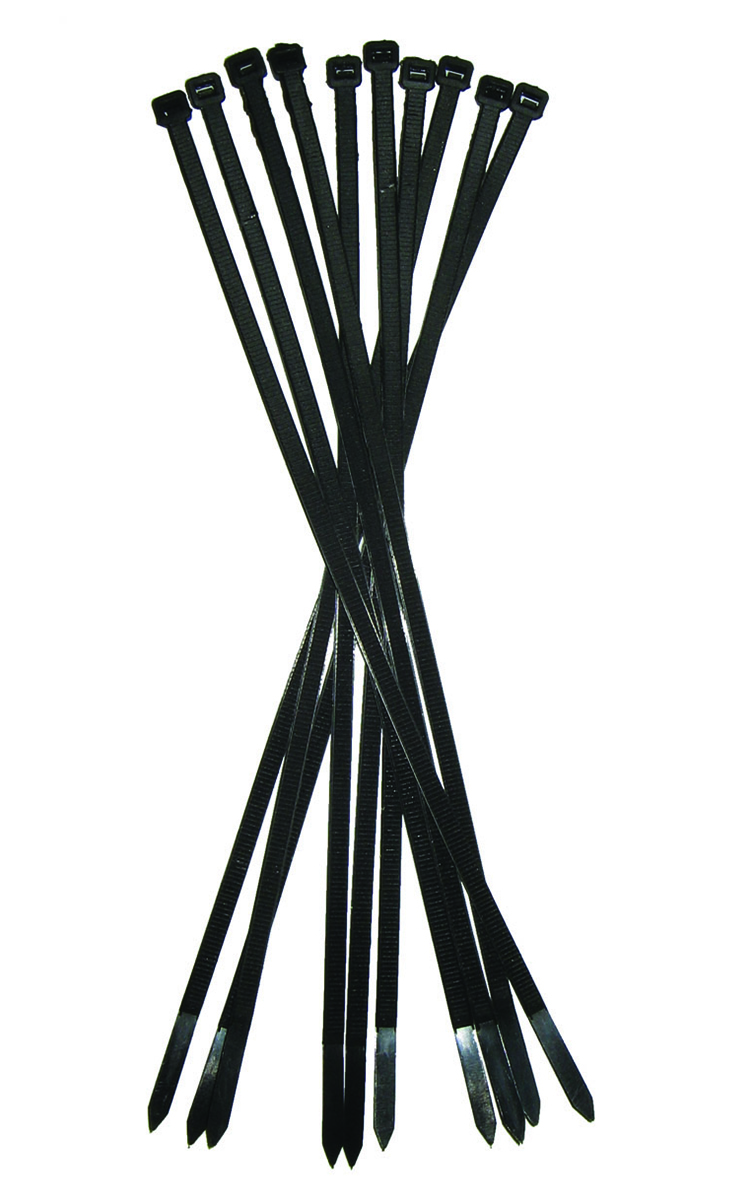 3/16 x 8 Black Cable Ties (100-Piece Pack)