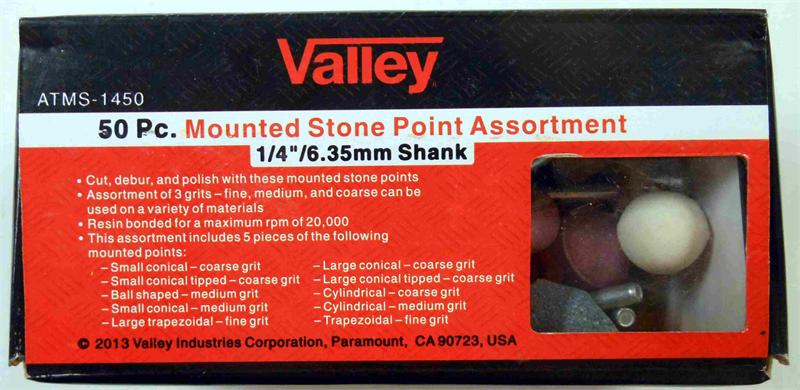 50-Piece Mounted Stone Point Assortment 1/4 SHANK ASSORTED