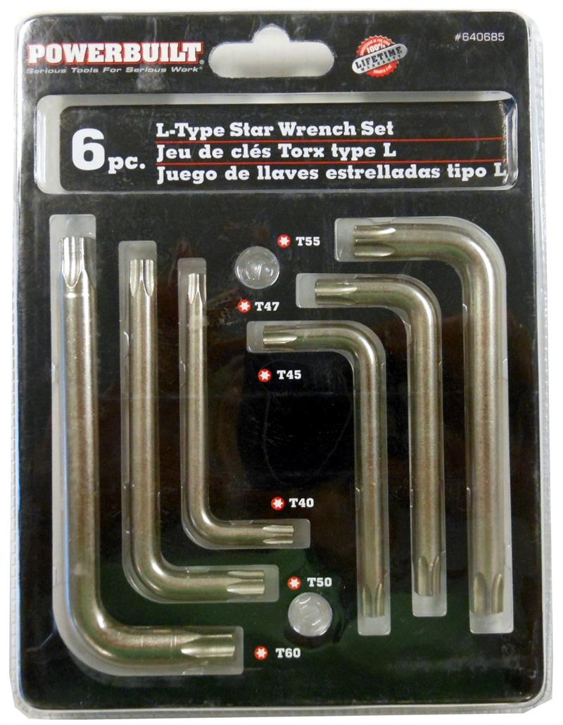 6-Piece L-Shape Torx WRENCH Set