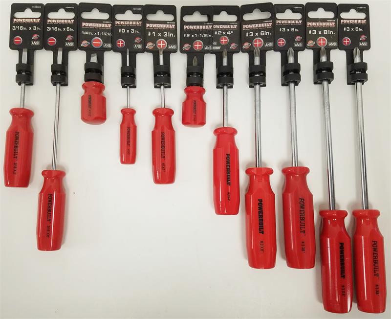 ''11-Piece Professional SCREWDRIVER Set with Magnetic Tips (3 Slotted, 8 Phillips) -CHROME VANADIUM-''