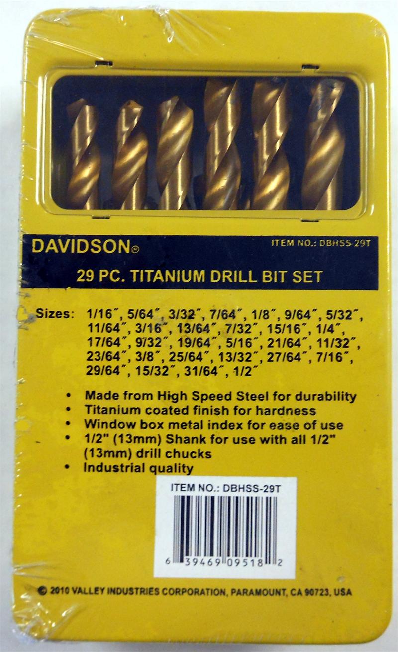 29-Piece Titanium DRILL Bit Set with Metal Case