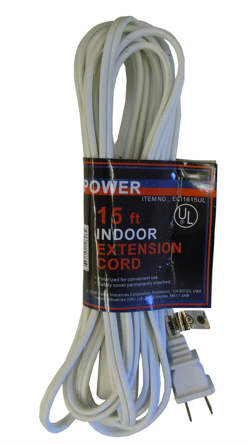 15' Indoor Extension Cord 16/2 *UL LISTED*