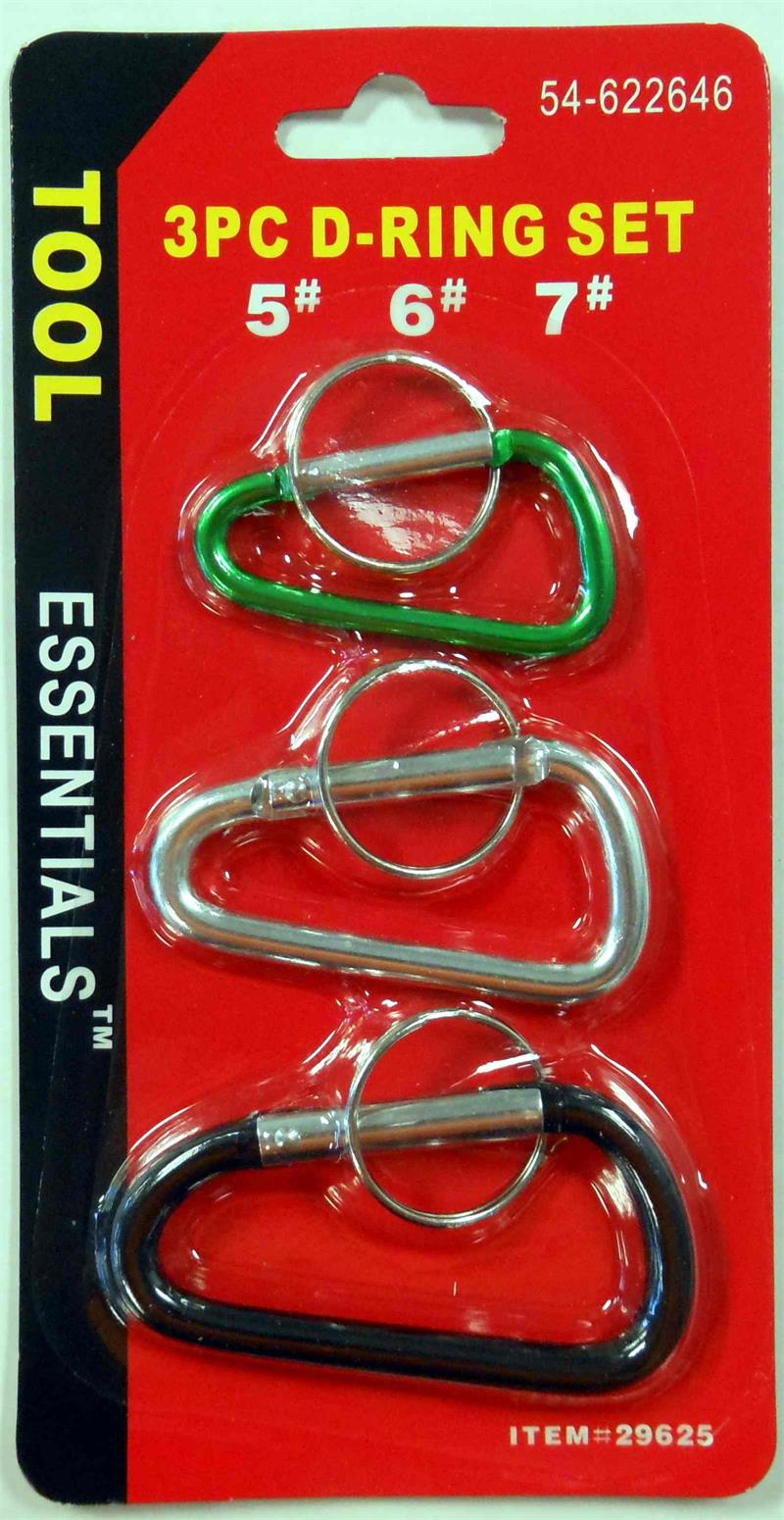 ''3-Piece D-RING Set with Key RINGs (#5, #6 & #7)''