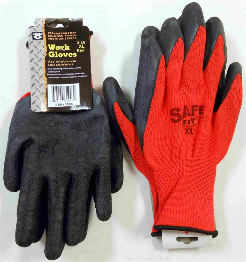 X-Large Latex Coated Work GLOVES RED