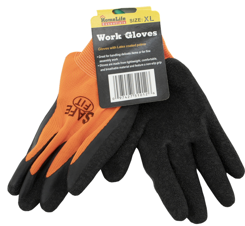 WORK GLOVES X-LARGE LATEX COATED PALMS RED