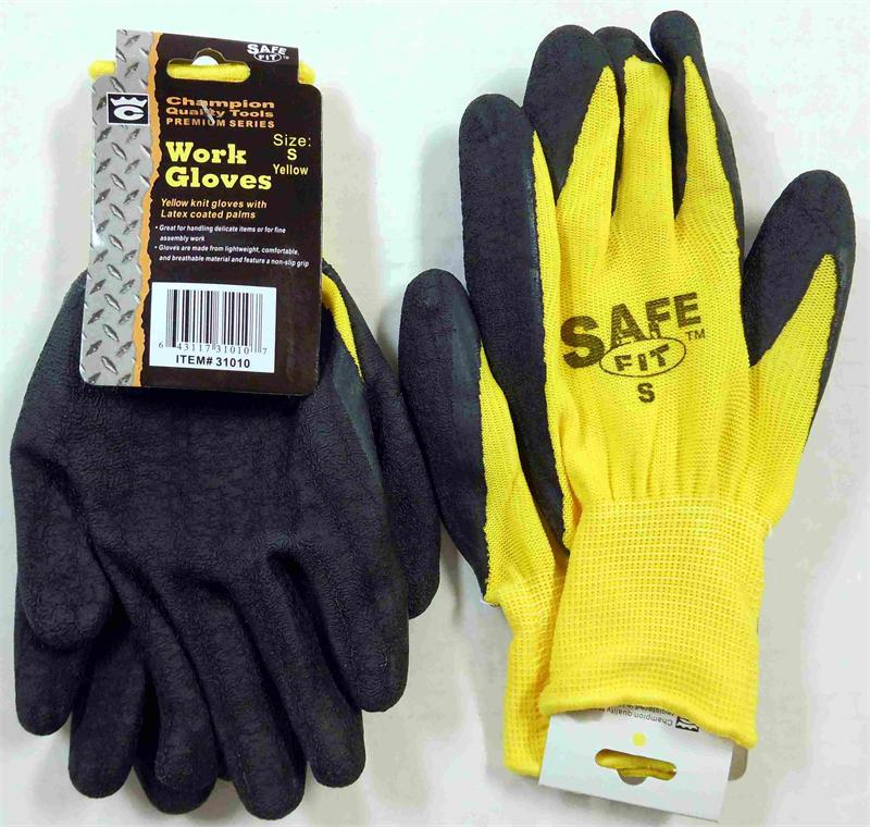 Small Latex Coated Work GLOVES YELLOW