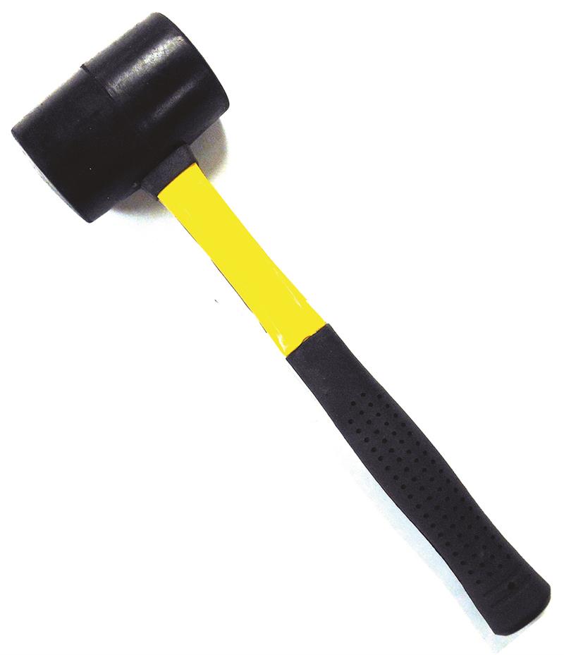 8-Ounce Rubber Mallet with Fiberglass Handle & Grip  -CASE PACK ONLY-