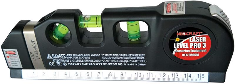 ''LEVEL, LASER LEVEL TOOL 4-IN-1 W/TAPE MEASURE ''