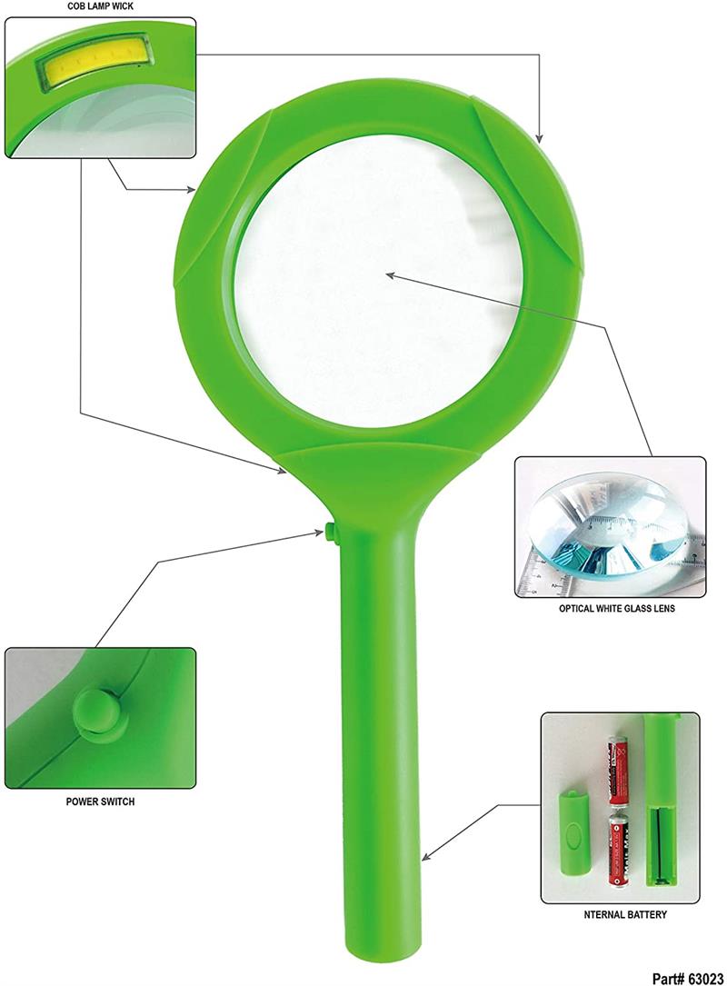 LED MAGNIFYING GLASS WITH TRIPPLE COB LED LIGHT 