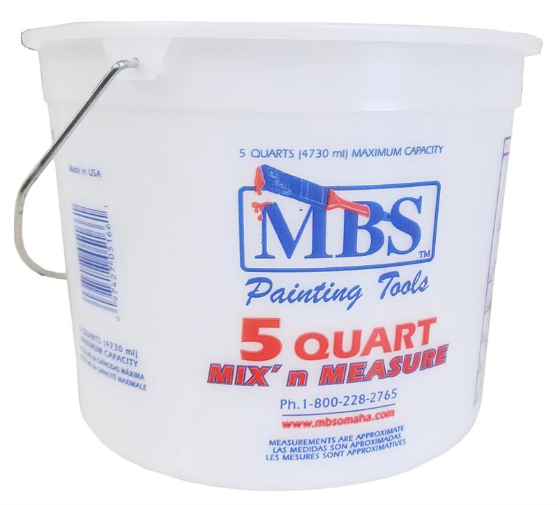 5 Quart Mix-N-Measure Bucket with Handle & ReINforced Lip *MADE IN USA*