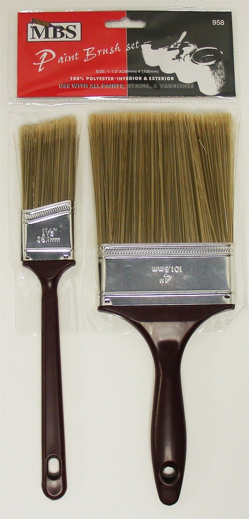 2-Piece PAINT Brush (1-1/2 ANGLE & 4) -100% POLYESTER-
