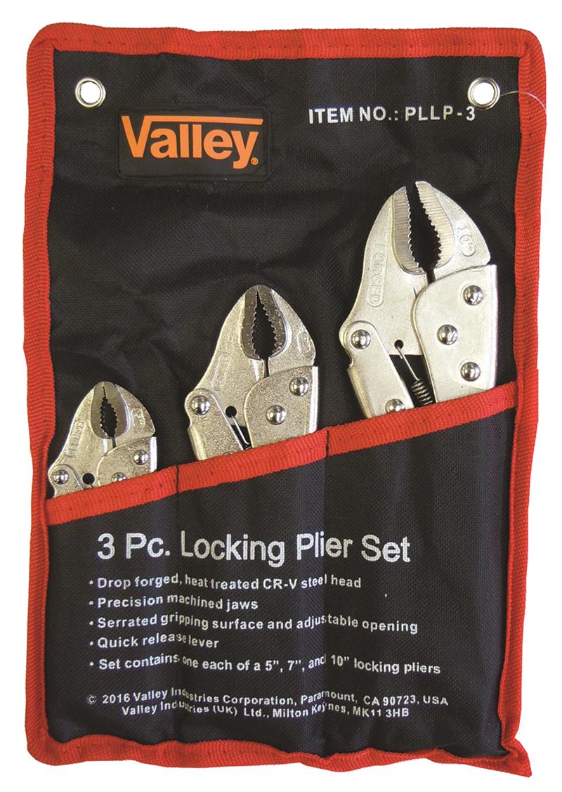3-Piece Lock Grip PLIERS Set with Pouch