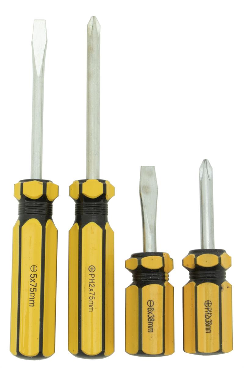 4-Piece SCREWDRIVER Set (Phillips & Slotted)-