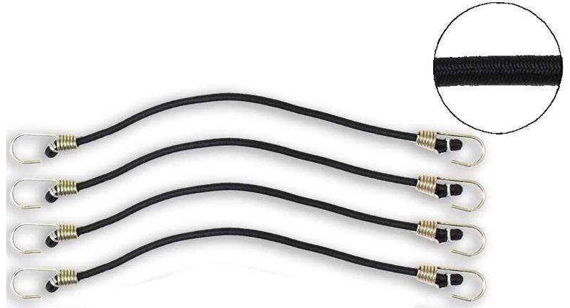 10 Bungee Cord (4-Piece Pack) BLACK