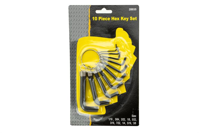 HEX KEY SET 10PC ON A RING 