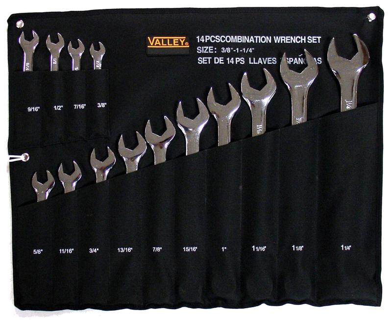 14-Piece Combination WRENCH Set with Pouch (3/8- 1-1/4)