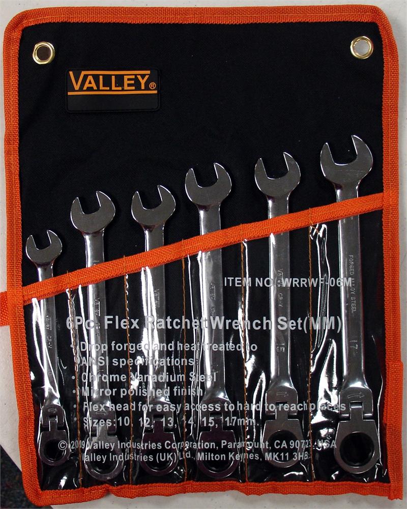 6-Piece Flex Head Ratchet WRENCH Set with Pouch (METRIC)