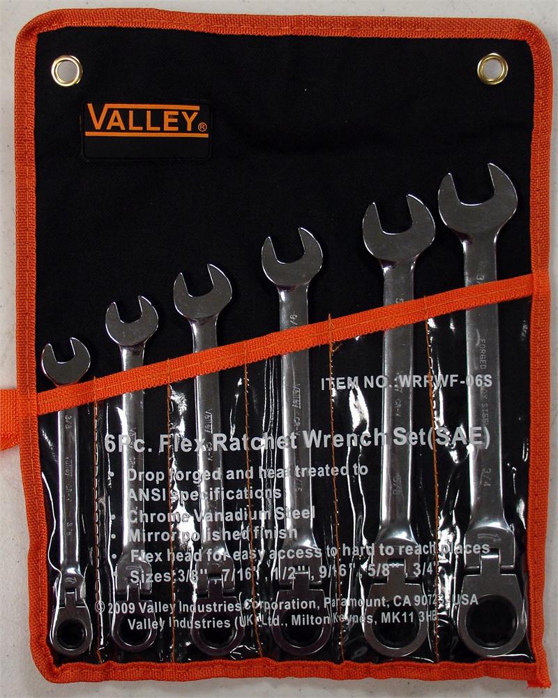 6-Piece Flex Head Ratchet WRENCH Set with Pouch (3/8- 3/4)