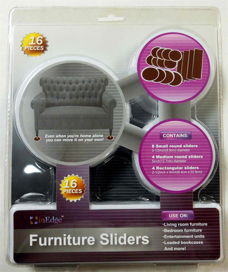 ''16-Piece Furniture Slider Set, ASSORTED SIZES''