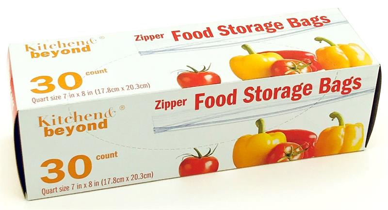 1-Quart Zip-Lock Storage BAGS (30-Piece Pack)