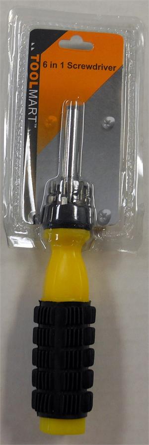 6-IN-1 SCREWDRIVER with Cushion Grip YELLOW